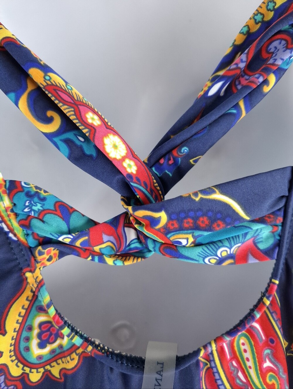 Lands’ End Multicolor Paisley One Piece Bathing Suit Ruching Plus  Size 20W - Picture 6 of 10